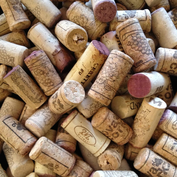 Natural used and recycled wine cork